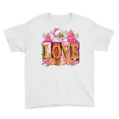 Pink Christmas Love Youth Tee -Santa Clothing Shop pd.2526359411.37.25087076.s3.1 front white ffffff none x0y0 129 800x800 1