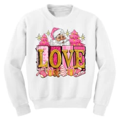 Pink Christmas Love Youth Sweatshirt -Santa Clothing Shop pd.2526359418.52.25087076.s3.1 front white ffffff none x0y0 169 800x800 1