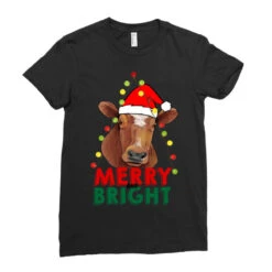 Merry And Bright Cow With Christmas Lights Ladies Fitted T-Shirt 7 Merry And Bright Cow With Christmas Lights Ladies Fitted T-Shirt -Santa Clothing Shop pd.2526365419.36.25087702.s3.1 front black ffffff none x12.5y0 129 800x800 1