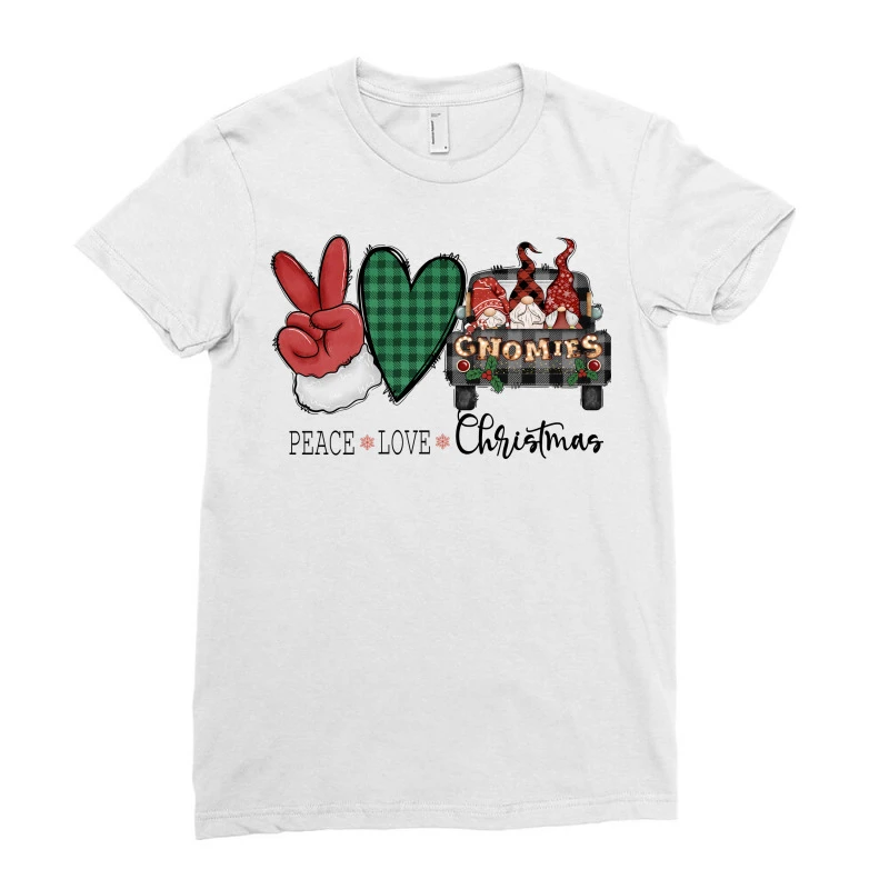 Peace Love Christmas Sublimation Ladies Fitted T-Shirt 3 Peace Love Christmas Sublimation Ladies Fitted T-Shirt - Image 3