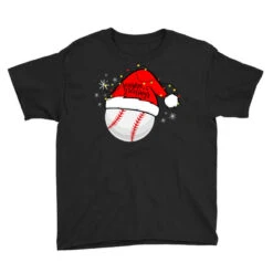Christmas Baseball Seasons Greetings Youth Tee -Santa Clothing Shop pd.2526392267.37.25088582.s3.1 front black ffffff none x0y0 129 800x800 1