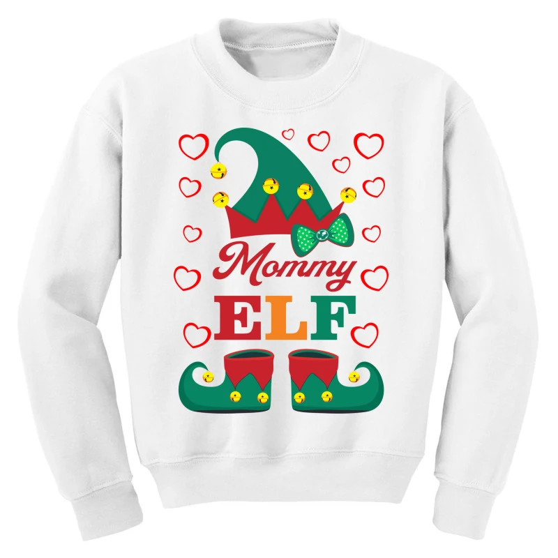 Elf Mommy Elf Christmas Youth Sweatshirt 3 Elf Mommy Elf Christmas Youth Sweatshirt - Image 3