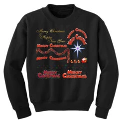 Merry Christmas Festive Season Youth Sweatshirt -Santa Clothing Shop pd.2526392900.52.25089238.s3.1 front black ffffff none x0y0 169 800x800 1