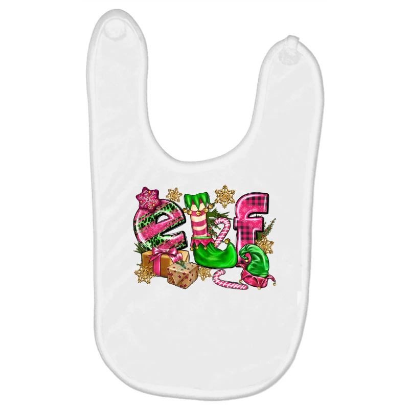 Pink Christmas Elf Baby Bibs 1 Pink Christmas Elf Baby Bibs