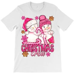 Pink Christmas Crew Snowman T-Shirt 7 Pink Christmas Crew Snowman T-Shirt -Santa Clothing Shop pd.2526424491.24.25087069.s3.1 front white ffffff none x0y0 180 800x800 1
