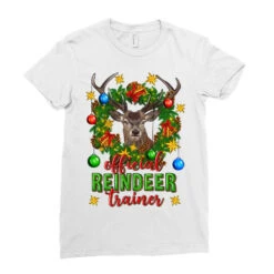 Official Reindeer Trainer Christmas Ladies Fitted T-Shirt -Santa Clothing Shop pd.2526429528.36.25087047.s3.1 front white ffffff none x4.5y0 145 800x800 1