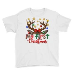 My First Christmas With Reindeer Youth Tee 7 My First Christmas With Reindeer Youth Tee -Santa Clothing Shop pd.2526433530.37.25087026.s3.1 front white ffffff none x0y0 129 800x800 1