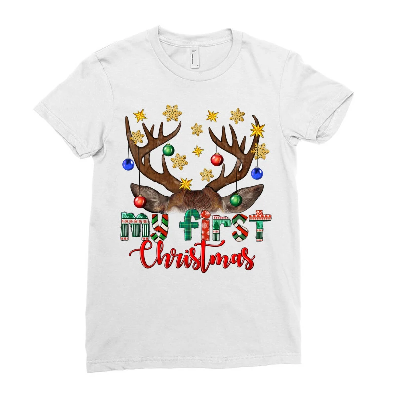 My First Christmas Ladies Fitted T-Shirt 3 My First Christmas Ladies Fitted T-Shirt - Image 3