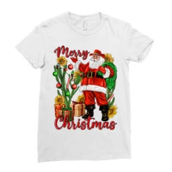 Merry Christmas With Santa Ladies Fitted T-Shirt -Santa Clothing Shop pd.2526443873.36.25087010.s3.1 front white ffffff none x1.5y0 151 800x800 1