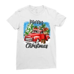 Merry Christmas Truck Ladies Fitted T-Shirt -Santa Clothing Shop pd.2526444001.36.25087009.s3.1 front white ffffff none x0y0 154 800x800 1