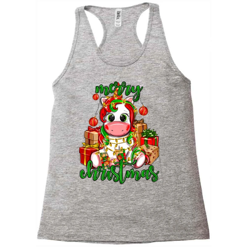 Merry Christmas Unicorn Racerback Tank 3 Merry Christmas Unicorn Racerback Tank - Image 3