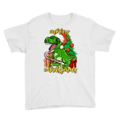 Merry Christmas T-Rex Youth Tee -Santa Clothing Shop pd.2526444794.37.25087000.s3.1 front white ffffff none x7.5y0 114 800x800 1