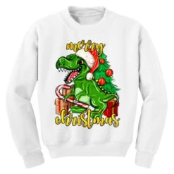 Merry Christmas T-Rex Youth Sweatshirt -Santa Clothing Shop pd.2526444801.52.25087000.s3.1 front white ffffff none x8y0 153 800x800 1