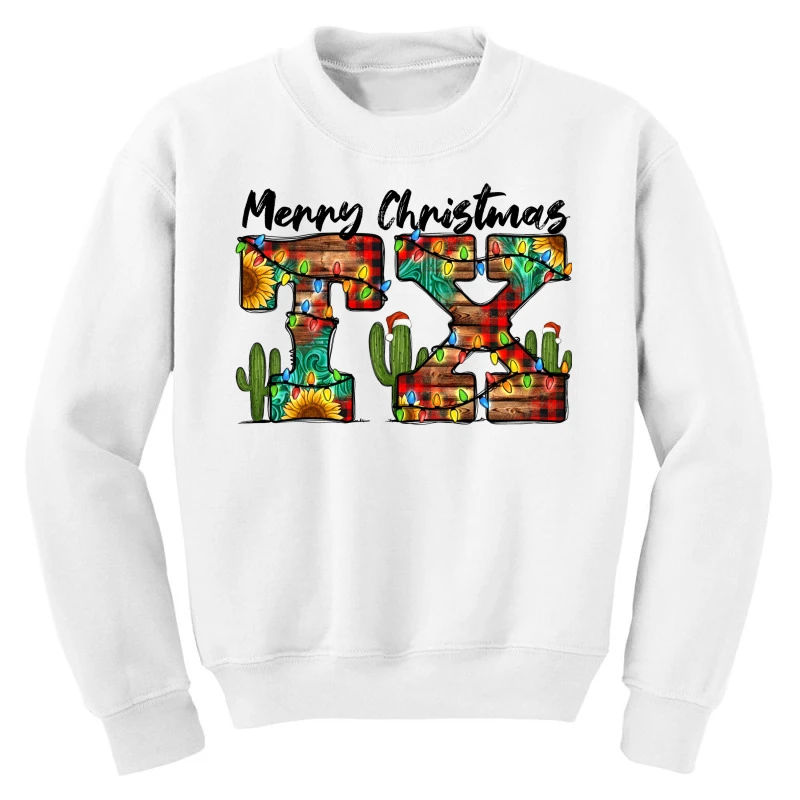 Merry Christmas Texas TX Youth Sweatshirt 3 Merry Christmas Texas TX Youth Sweatshirt - Image 3
