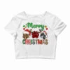 Merry Christmas Paws Crop Top
