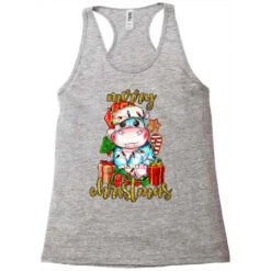 Merry Christmas Hippopotamus Racerback Tank -Santa Clothing Shop pd.2526446449.45.25086988.s3.1 front grey ffffff none x10.5y0 123 800x800 1