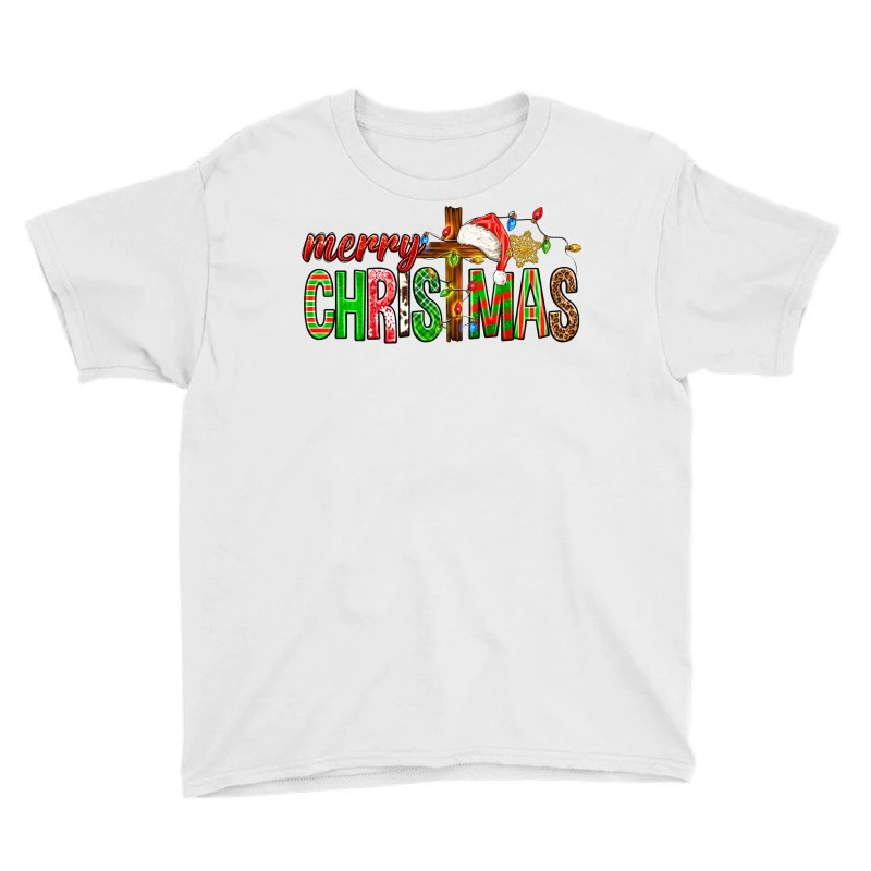 Merry Christmas Cross Youth Tee 3 Merry Christmas Cross Youth Tee - Image 3