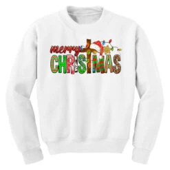 Merry Christmas Cross Youth Sweatshirt -Santa Clothing Shop pd.2526448395.52.25086984.s3.1 front white ffffff none x0y0 169 800x800 1