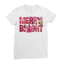 Merry And Bright Pink Christmas Ladies Fitted T-Shirt -Santa Clothing Shop pd.2526453890.36.25086979.s3.1 front white ffffff none x0y0 154 800x800 1