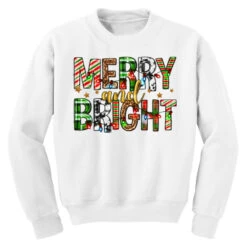 Merry And Bright Christmas Youth Sweatshirt 7 Merry And Bright Christmas Youth Sweatshirt -Santa Clothing Shop pd.2526454299.52.25086978.s3.1 front white ffffff none x0y0 169 800x800 1