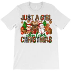 Just A Girl Who Loves Christmas T-Shirt 7 Just A Girl Who Loves Christmas T-Shirt -Santa Clothing Shop pd.2526462512.24.25086884.s3.1 front white ffffff none x0y0 180 800x800 1
