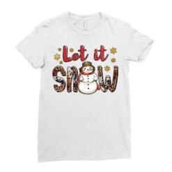 Let It Snow Christmas Snowman Ladies Fitted T-Shirt -Santa Clothing Shop pd.2526463075.36.25086879.s3.1 front white ffffff none x0y0 154 800x800 1