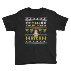 Mele Kalikimaka Christmas Youth Tee 7 Mele Kalikimaka Christmas Youth Tee -Santa Clothing Shop pd.2526465253.37.25090869.s3.1 front black ffffff none x3y0 123 800x800 1