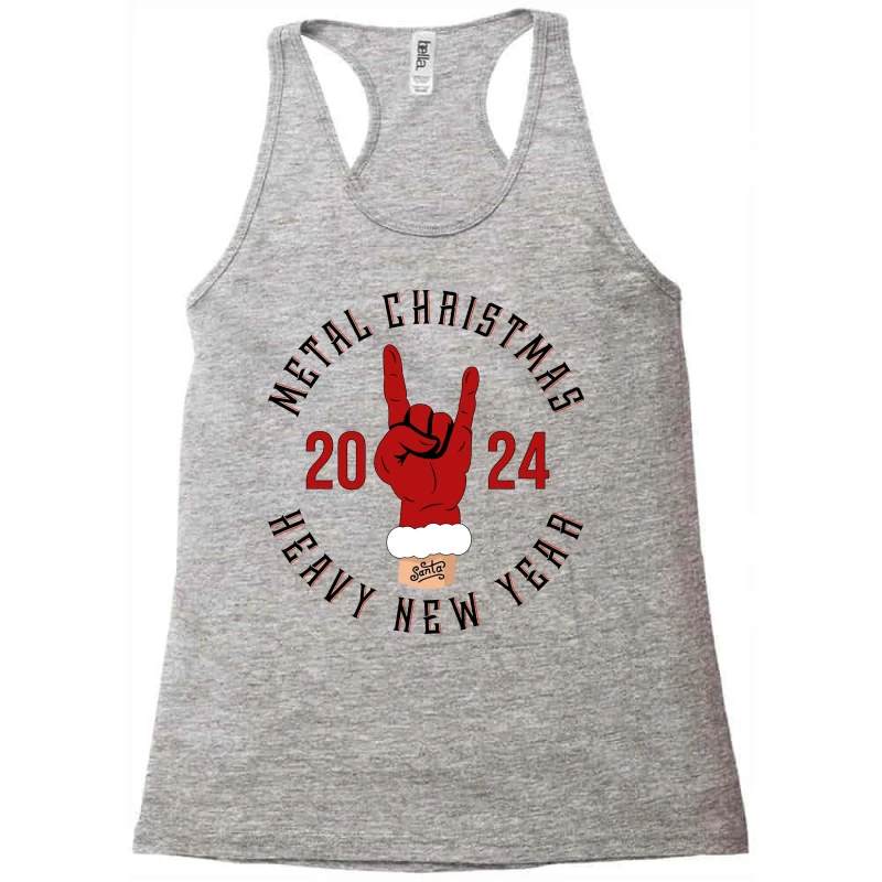 Metal Christmas Heavy New Year Racerback Tank 3 Metal Christmas Heavy New Year Racerback Tank - Image 3