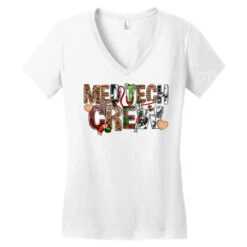 Med Tech Crew Nurse Christmas Women's V-Neck T-Shirt -Santa Clothing Shop pd.2526522570.72.25091852.s3.1 front white ffffff none x0y0 138 800x800 1