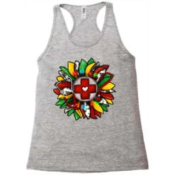 Christmas Nurse Sunflower Racerback Tank -Santa Clothing Shop pd.2526556911.45.25093377.s3.1 front grey ffffff none x0y0 144 800x800 1