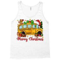 Merry Christmas School Bus Tank Top -Santa Clothing Shop pd.2526561642.30.25093311.s3.1 front white ffffff none x0y0 180 800x800 1