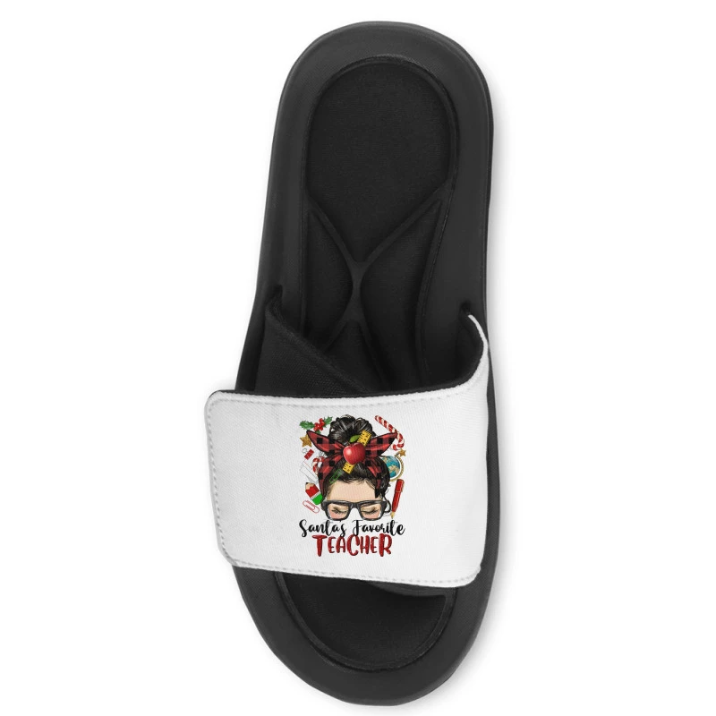 Messy Bun Christmas Teacher Slide Sandal 2 Messy Bun Christmas Teacher Slide Sandal - Image 2