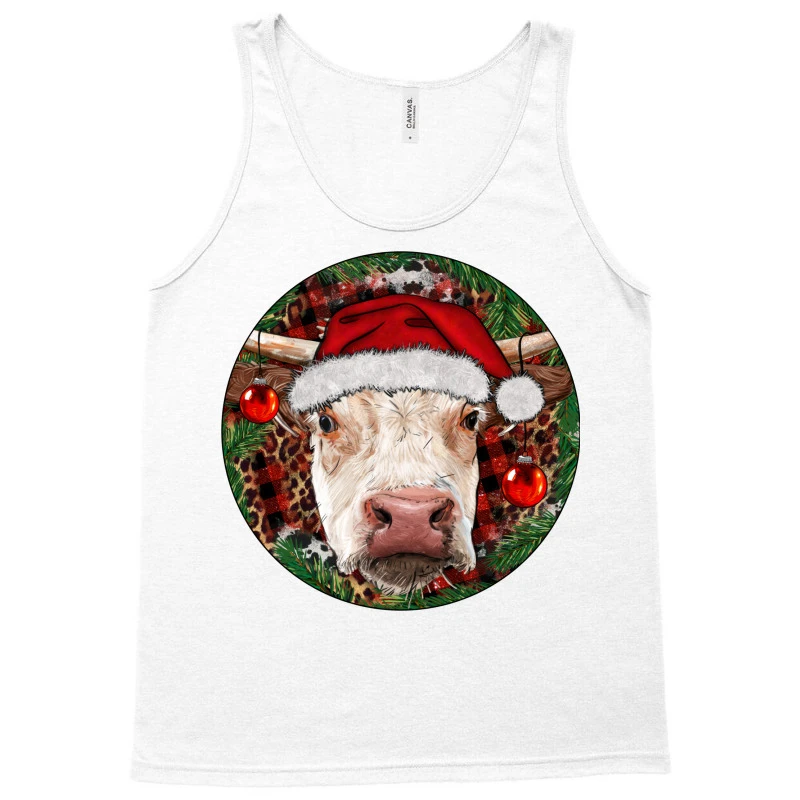 Hereford Cow Christmas Tank Top 3 Hereford Cow Christmas Tank Top - Image 3
