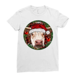 Hereford Cow Christmas Ladies Fitted T-Shirt 7 Hereford Cow Christmas Ladies Fitted T-Shirt -Santa Clothing Shop pd.2526590185.36.25093931.s3.1 front white ffffff none x0y0 154 800x800 1