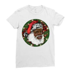 African American Santa Christmas Ladies Fitted T-Shirt -Santa Clothing Shop pd.2526590829.36.25093934.s3.1 front white ffffff none x0y0 154 800x800 1