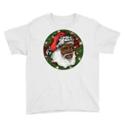African American Santa Christmas Youth Tee -Santa Clothing Shop pd.2526590849.37.25093934.s3.1 front white ffffff none x0y0 129 800x800 1