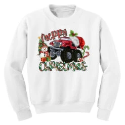 Merry Christmas Monster Truck Youth Sweatshirt -Santa Clothing Shop pd.2526595088.52.25093862.s3.1 front white ffffff none x0y0 169 800x800 1