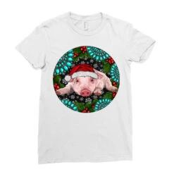 Baby Pig Christmas Ladies Fitted T-Shirt 7 Baby Pig Christmas Ladies Fitted T-Shirt -Santa Clothing Shop pd.2526596338.36.25093980.s3.1 front white ffffff none x0y0 154 800x800 1