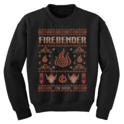 Avatar Firebending Iroh Christmas Youth Sweatshirt -Santa Clothing Shop pd.2526606136.52.25067853.s3.1 front black ffffff none x6y0 157 800x800 1