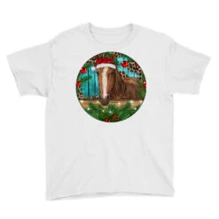 Brown Horse Christmas Youth Tee -Santa Clothing Shop pd.2526672378.37.25095055.s3.1 front white ffffff none x0y0 129 800x800 1