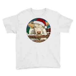 Charolais Cow Christmas Youth Tee -Santa Clothing Shop pd.2526673404.37.25095076.s3.1 front white ffffff none x0y0 129 800x800 1