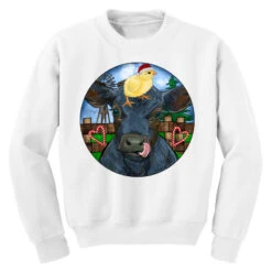 Black Angus Cattle With Santa Chick Christmas Youth Sweatshirt -Santa Clothing Shop pd.2526677017.52.25095104.s3.1 front white ffffff none x0y0 169 800x800 1