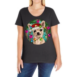 Christmas Chihuahua Ladies Curvy T-Shirt