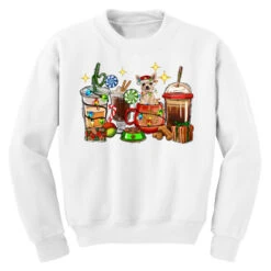 Christmas Coffee Cups With Chihuahua Youth Sweatshirt -Santa Clothing Shop pd.2526682337.52.25095155.s3.1 front white ffffff none x0y0 169 800x800 1