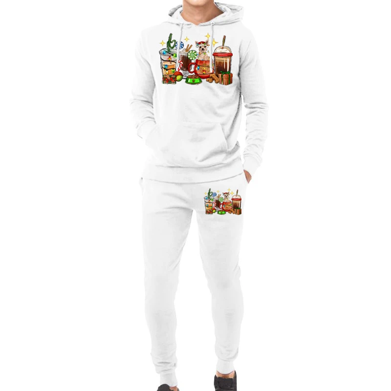 Christmas Coffee Cups With Chihuahua Hoodie & Jogger Set 1 Christmas Coffee Cups With Chihuahua Hoodie & Jogger Set