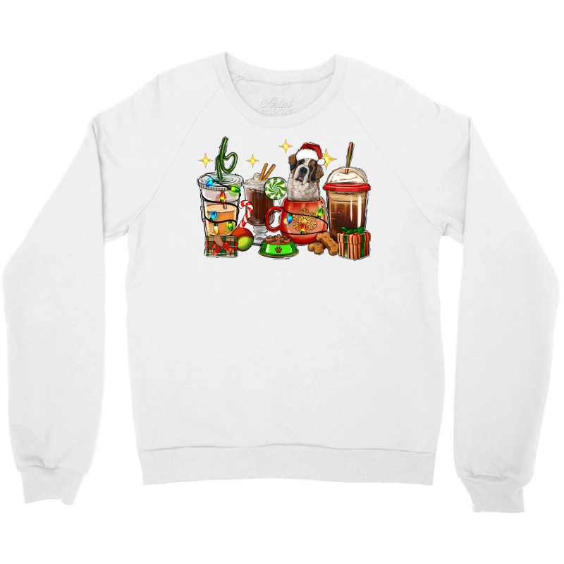 Christmas Coffee Cups With Saint Bernard Crewneck Sweatshirt 3 Christmas Coffee Cups With Saint Bernard Crewneck Sweatshirt - Image 3