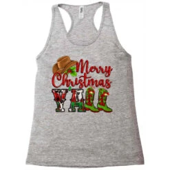 Merry Christmas Y'all Cowboy Racerback Tank -Santa Clothing Shop pd.2526687679.45.25094996.s3.1 front grey ffffff none x0y0 144 800x800 1