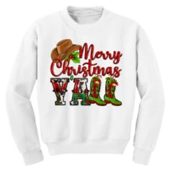 Merry Christmas Y'all Cowboy Youth Sweatshirt -Santa Clothing Shop pd.2526687696.52.25094996.s3.1 front white ffffff none x0y0 169 800x800 1