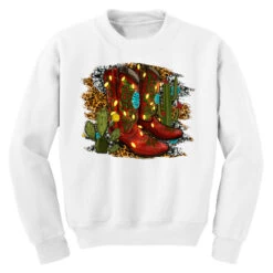 Western Christmas Boots Youth Sweatshirt -Santa Clothing Shop pd.2526688573.52.25095170.s3.1 front white ffffff none x0y0 169 800x800 1