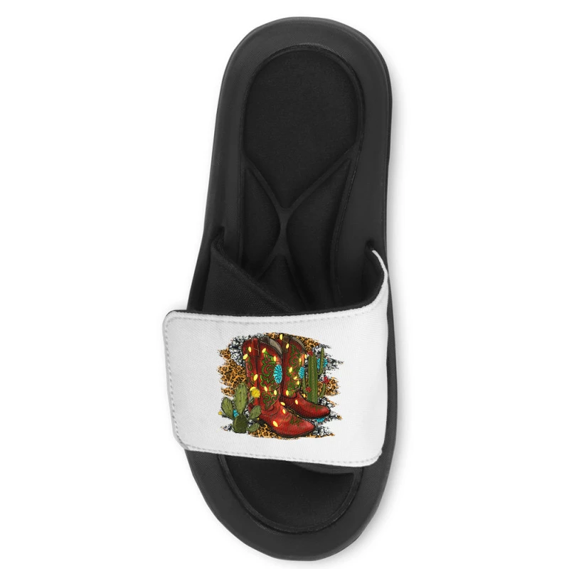 Western Christmas Boots Slide Sandal 2 Western Christmas Boots Slide Sandal - Image 2